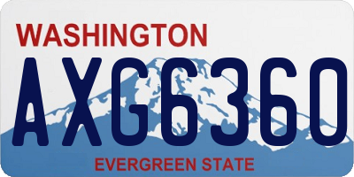 WA license plate AXG6360
