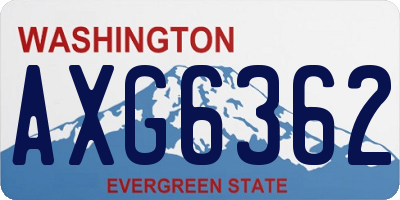 WA license plate AXG6362