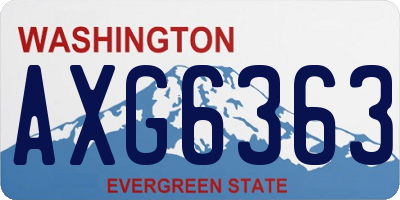 WA license plate AXG6363