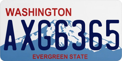 WA license plate AXG6365