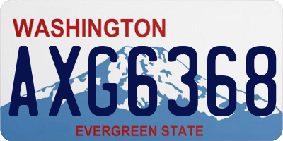 WA license plate AXG6368