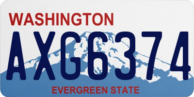 WA license plate AXG6374