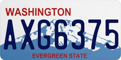 WA license plate AXG6375