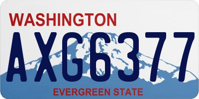 WA license plate AXG6377