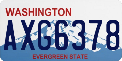 WA license plate AXG6378