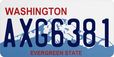 WA license plate AXG6381
