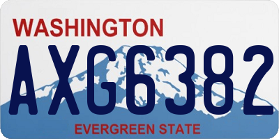 WA license plate AXG6382