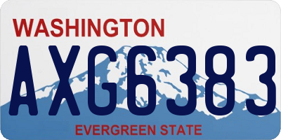 WA license plate AXG6383