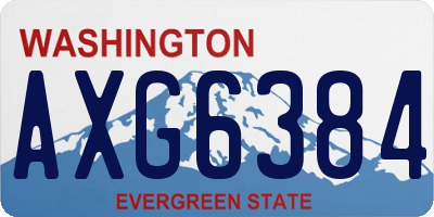 WA license plate AXG6384