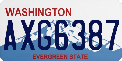 WA license plate AXG6387