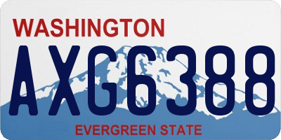 WA license plate AXG6388