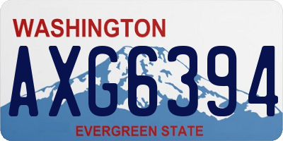 WA license plate AXG6394