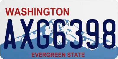 WA license plate AXG6398