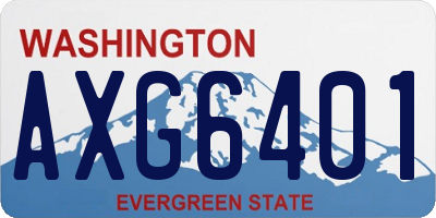 WA license plate AXG6401