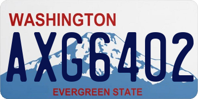 WA license plate AXG6402