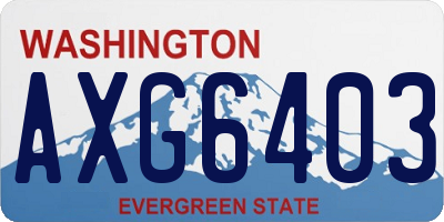WA license plate AXG6403