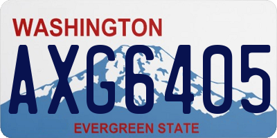 WA license plate AXG6405