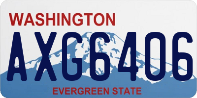 WA license plate AXG6406