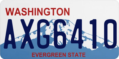 WA license plate AXG6410