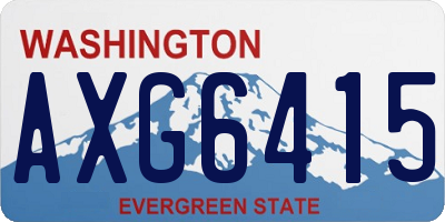 WA license plate AXG6415