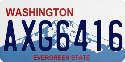 WA license plate AXG6416
