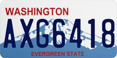 WA license plate AXG6418