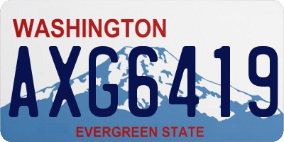 WA license plate AXG6419