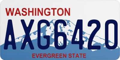 WA license plate AXG6420