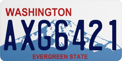 WA license plate AXG6421