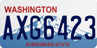 WA license plate AXG6423