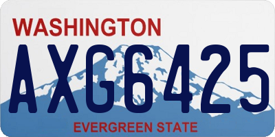 WA license plate AXG6425