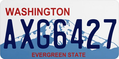 WA license plate AXG6427
