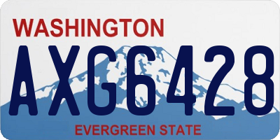 WA license plate AXG6428