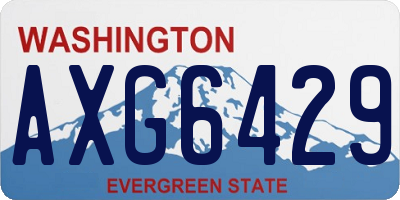 WA license plate AXG6429