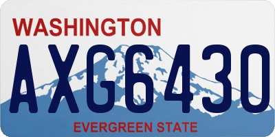 WA license plate AXG6430