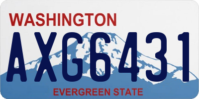 WA license plate AXG6431
