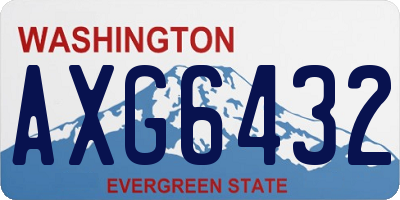 WA license plate AXG6432