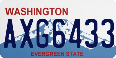 WA license plate AXG6433