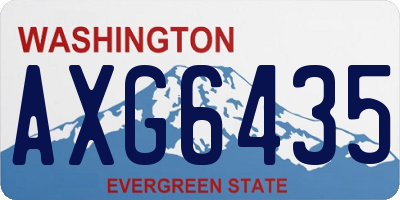 WA license plate AXG6435