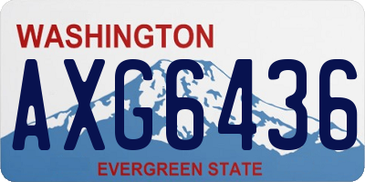 WA license plate AXG6436