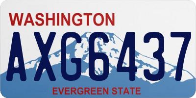 WA license plate AXG6437