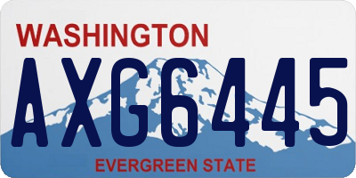 WA license plate AXG6445