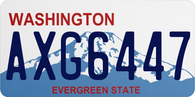 WA license plate AXG6447