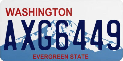 WA license plate AXG6449