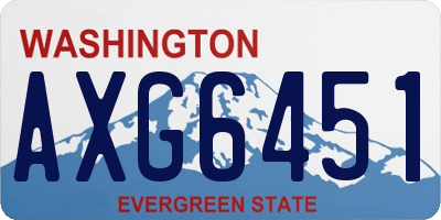 WA license plate AXG6451