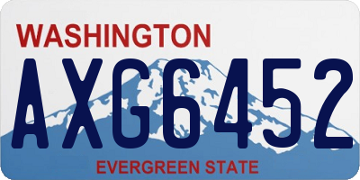 WA license plate AXG6452