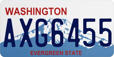 WA license plate AXG6455