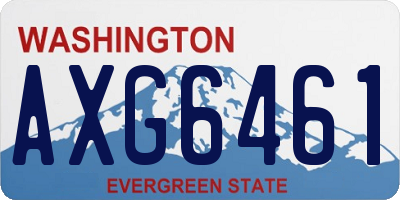 WA license plate AXG6461