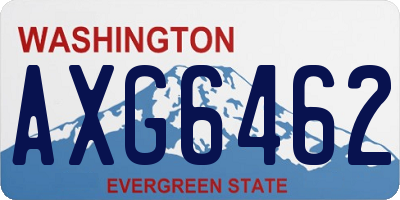 WA license plate AXG6462