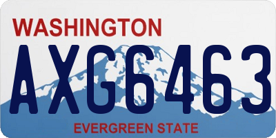 WA license plate AXG6463